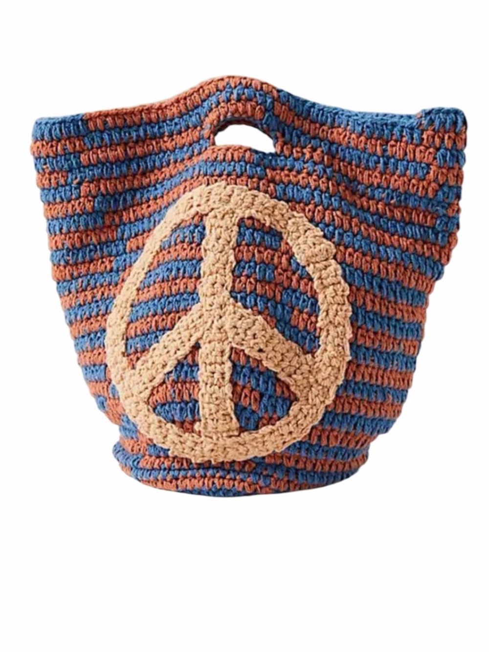 Free People Cali Crochet Clutch With Peace Sign NWT